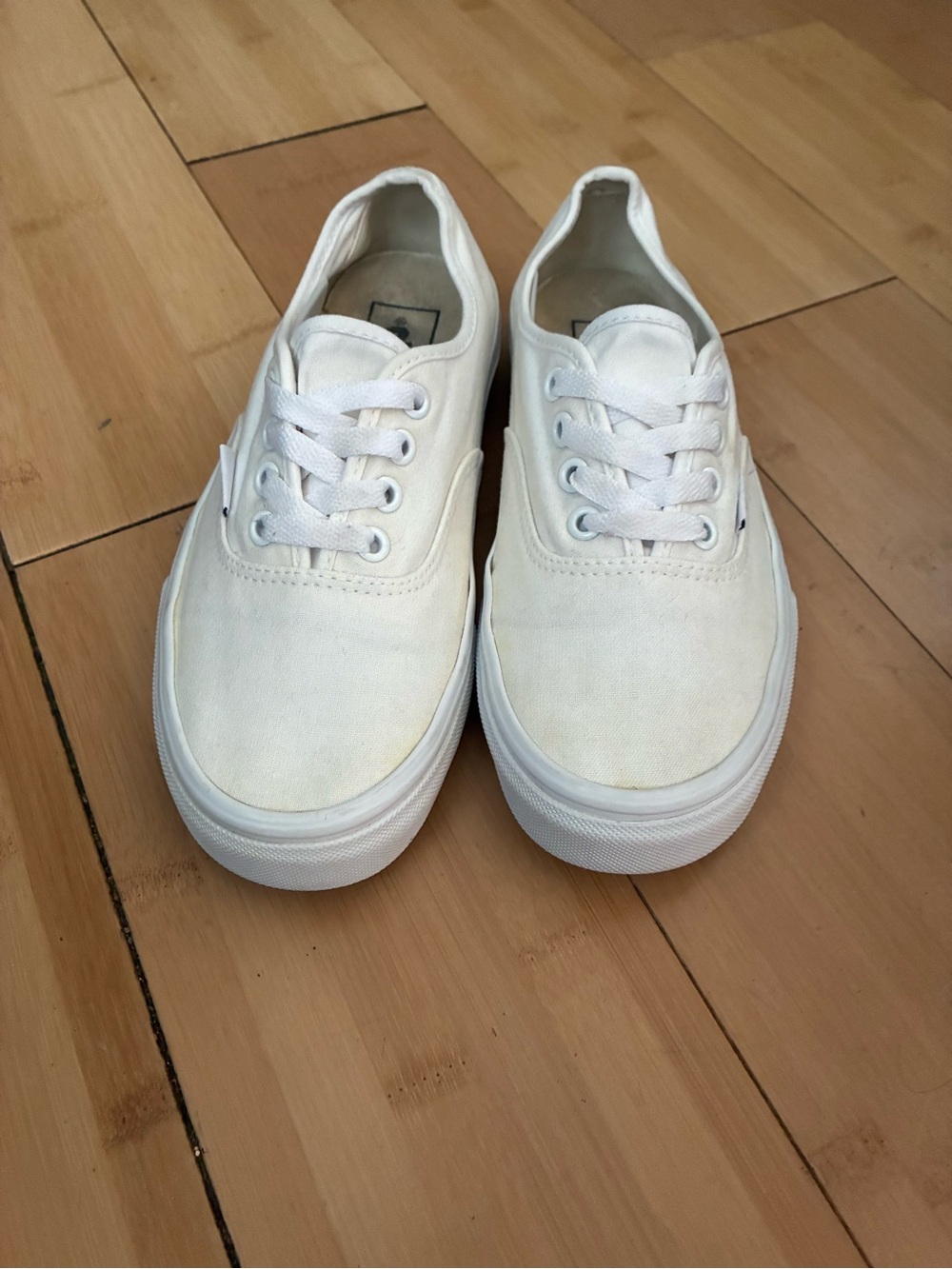 Vans White Canvas Lace-Up Sneakers